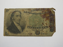 Load image into Gallery viewer, 1874 $.50 Fifth Issue Fractional Currency Obsolete Bank Note Bill 5th Green Seal