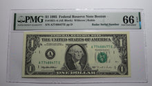 Load image into Gallery viewer, $1 1995 Radar Serial Number Federal Reserve Currency Bank Note Bill PMG UNC66EPQ