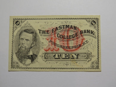 $.10 1870's Poughkeepsie New York Obsolete Currency Note Eastman College