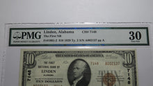 Load image into Gallery viewer, $10 1929 Linden Alabama AL National Currency Bank Note Bill! Ch. #7148 VF30 PMG