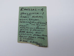 December 6, 1970 New York Rangers Vs. Vancouver Canucks NHL Hockey Ticket Stub