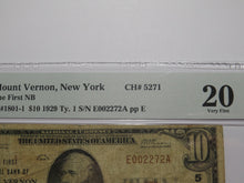 Load image into Gallery viewer, $10 1929 Mount Vernon New York National Currency Bank Note Bill #5271 VF20 PMG