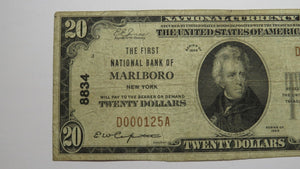 $20 1929 Marlboro New York NY National Currency Bank Note Bill Ch. #8834 FINE