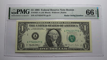 Load image into Gallery viewer, $1 1995 Radar Serial Number Federal Reserve Currency Bank Note Bill PMG UNC66EPQ
