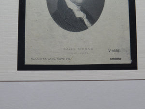 $20 1850's Northampton Massachusetts Caleb Strong Obsolete Currency Portrait
