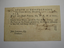 Load image into Gallery viewer, 1781 Connecticut Pay Table Office Colonial Currency Note Bill! Wadsworth/Wales