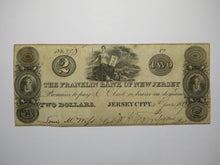 Load image into Gallery viewer, $2 1821 Jersey City New Jersey Obsolete Currency Bank Note Bill Franklin Bank
