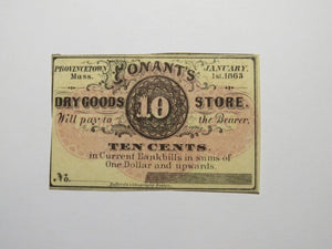 $.10 1863 Provincetown Massachusetts Obsolete Currency Bank Note Bill Conant's