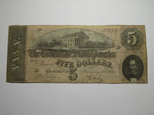 Load image into Gallery viewer, $5 1864 Richmond Virginia VA Confederate Currency Bank Note Bill RARE T69 FINE