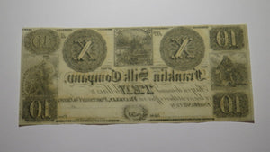 $10 18__ Franklin Ohio Obsolete Currency Bank Note Bill Remainder Silk Company
