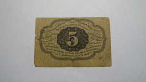 1863 $.05 First Issue Fractional Currency Obsolete Bank Note Bill! 1st Issue!