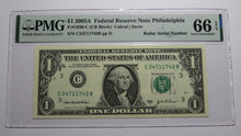 Load image into Gallery viewer, $1 2003 Radar Serial Number Federal Reserve Currency Bank Note Bill PMG UNC66EPQ