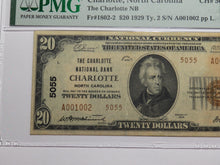 Load image into Gallery viewer, $20 1929 Charlotte North Carolina NC National Currency Bank Note Bill #5055 AU50