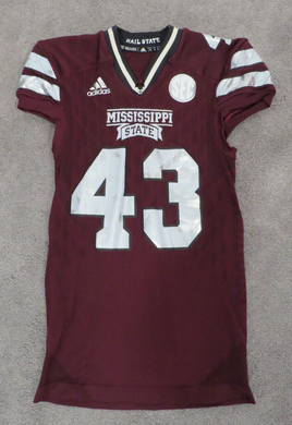 2017 Fletcher Adams Mississippi State Game Used Worn Football Jersey Alabama St.