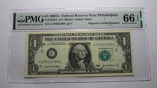 Load image into Gallery viewer, $1 2003 Repeater Serial Number Federal Reserve Currency Bank Note Bill PMG UNC66
