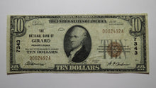 Load image into Gallery viewer, $10 1929 Girard Pennsylvania PA National Currency Bank Note Bill Ch. #7343 VF