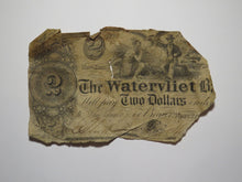 Load image into Gallery viewer, $2 1830's West Troy New York Obsolete Currency Bank Note Bill! Watervliet Bank