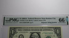 Load image into Gallery viewer, $1 2003A Repeater Serial Number Federal Reserve Currency Bank Note Bill UNC66EPQ