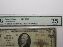 Load image into Gallery viewer, $10 1929 Saco Maine ME National Currency Bank Note Bill Charter #1528 VF25