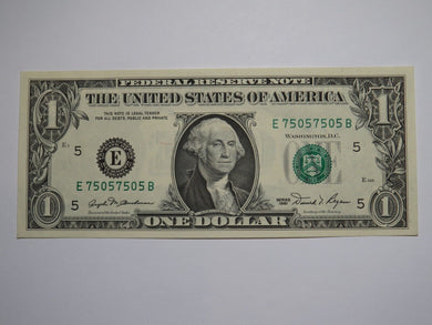$1 1981 Repeater Serial Number Federal Reserve Currency Bank Note Bill #75057505