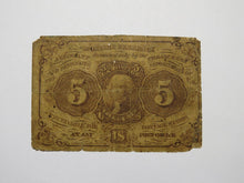 Load image into Gallery viewer, 1863 $.05 First Issue Fractional Currency Obsolete Bank Note Bill 1st Issue!