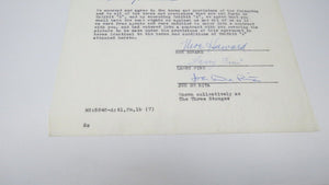 1959 "Have Rocket, Will Travel" Three Stooges Signed Contract Moe, Larry & Curly