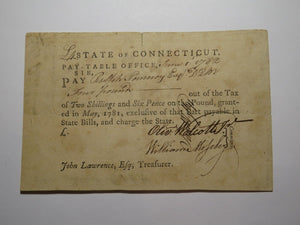 1782 4 Pounds Connecticut Pay Table Colonial Currency Note Moseley Moseley