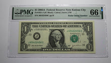 Load image into Gallery viewer, $1 2003 Radar Serial Number Federal Reserve Currency Bank Note Bill PMG UNC66EPQ