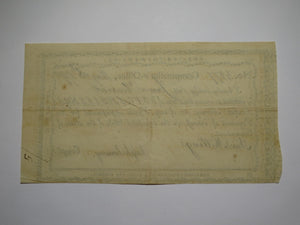 1790 5 Shillings Connecticut Comptroller's Office Colonial Currency Note Pomeroy