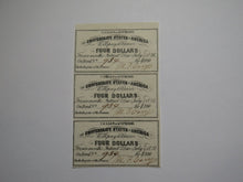 Load image into Gallery viewer, $4 1861 Confederate Bond Coupon Certificate Uncut Sheet Currency Bank Note Bill