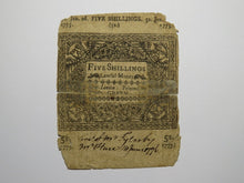 Load image into Gallery viewer, 1775 Five Shillings Hartford Connecticut CT Colonial Currency Note Bill 5s