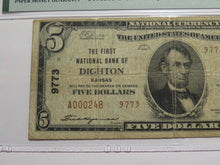 Load image into Gallery viewer, $5 1929 Dighton Kansas KS National Currency Bank Note Bill Charter #9773 F15 PMG