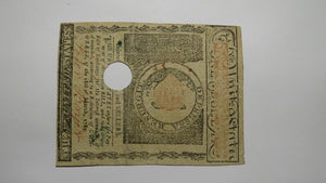 $1 1780 Massachusetts Bay MA Colonial Currency Note Bill One Dollar RARE Issue
