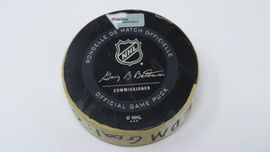 2019-20 Markus Granlund Edmonton Oilers Game Used Goal Scored Puck -Russell Ast.