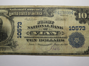 $10 1902 Vian Oklahoma OK National Currency Bank Note Bill Charter #10573 FINE