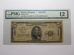 $5 1929 Helena Arkansas AR National Currency Bank Note Bill Ch. #13520 F12 PMG