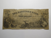Load image into Gallery viewer, $3 1859 Hartford Connecticut CT Obsolete Currency Bank Note Bill -Hartford Bank