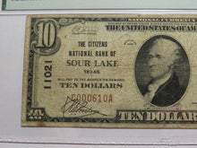 Load image into Gallery viewer, $10 1929 Sour Lake Texas TX National Currency Bank Note Bill Ch. #11021 F15 PMG