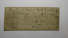 Load image into Gallery viewer, $1 1861 Raleigh North Carolina Obsolete Currency Bank Note Bill State of NC