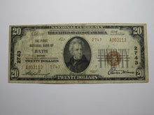 Load image into Gallery viewer, $20 1929 Bath Maine ME National Currency Bank Note Bill Charter #2743 FINE