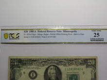 Load image into Gallery viewer, $20 1981 Partial Back to Face Offset Error Federal Reserve Bank Note Bill VF25