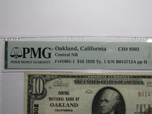 Load image into Gallery viewer, $10 1929 Oakland California National Currency Bank Note Bill Ch. #9502 VF30EPQ