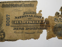 Load image into Gallery viewer, $5 1902 Hartselle Alabama AL National Currency Bank Note Bill Charter #8067
