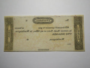 $2 18__ Worthington Ohio OH Obsolete Currency Bank Note Erza Griswold UNC++