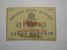 Load image into Gallery viewer, $.15 1863 Charleston South Carolina Obsolete Currency Bank Note State of SC UNC+