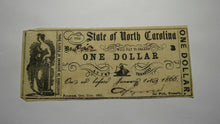 Load image into Gallery viewer, $1 1861 Raleigh North Carolina NC Obsolete Currency Bank Note Bill State of NC!