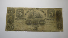 Load image into Gallery viewer, $5 1855 Augusta Georgia GA Obsolete Currency Bank Note Bill Augusta Insurance