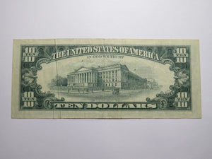 $10 1969 Double Gutter Fold Error Federal Reserve Bank Note Currency Bill VF+