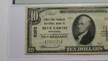 Load image into Gallery viewer, $10 1929 Blue Earth Minnesota MN National Currency Bank Note Bill #5393 VF30 PMG