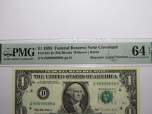 Load image into Gallery viewer, $1 1995 Fancy Repeater Serial Number Federal Reserve Currency Bank Note Bill PMG